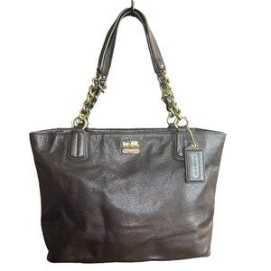 Coach Madison Mahogany Brown Soft Leather Tote Bag Purse 20466